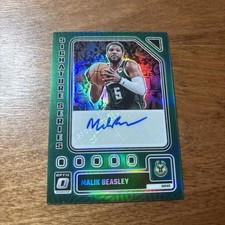 2023-24 Panini Donruss Optic Malik Beasley Signature Series Green Auto #SS-BEY