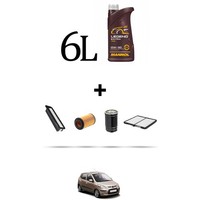 Hoffcar Wartungskit 4 Filter Und 6L ÖL FüR Hyundai I10 1.1 Crdi 55KW Ab 2008