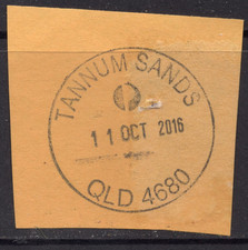 11 OCT 2016 TANNUM SANDS, QLD 4680 complete circular postmark