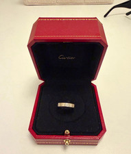 Cartier Love Ring 750 White Gold Band Size 48 4mm Signed CL3697