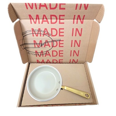 Made In 8'' Ceramic Fry Pan 5-Ply Stainless Induction Brass Handle