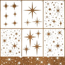 6Pcs Large Star Stencil for Painting, 16 x 11.8 Inch Resuable Twinkle Star St...