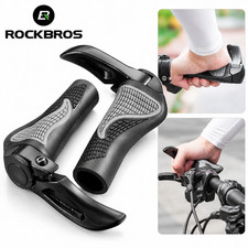 ROCKBROS Bike Lock-on Handlebar Grips Rubber Aluminum Alloy Bar Ends Shockproof