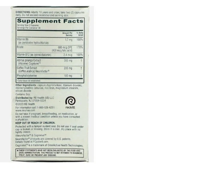 Neuriva Ultra Salud Cerebral Alerta Mental Memoria Enfoque 60 Ct - CADUCIDAD 26/09 Foto 2 de 3