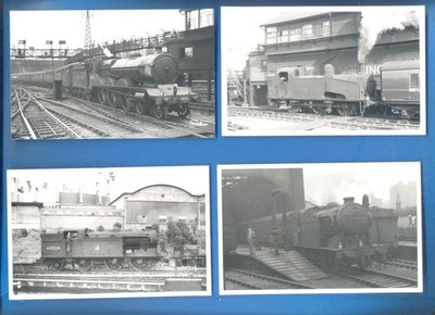 STEAM LOCOMOTIVES AT KINGS CROSS STATION.13 RAILWAY PHOTOGRAPHS 9 x 14cms.
