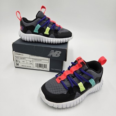 New Balance Kids Playgruv Black/Grey/Purple/Red TD Toddler Shoes Size 5.5 M