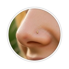 14K Gold Filled Tiny Nose Stud for Women - 24G L Shaped -