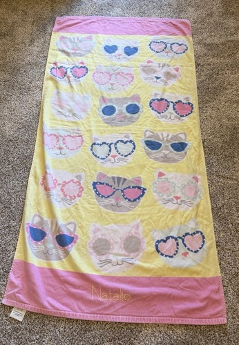 Pottery Barn Kids Classic Kitty Beach Towel "Natalie” Monogrammed