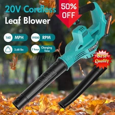 Leaf Blower, Electric Cordless Leaf Blower w 1/2 Batteries & Charger 19,500 RPM