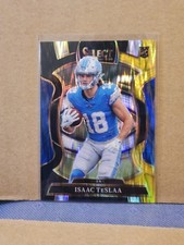 2025 Panini Select Concourse Isaac Teslaa #70 Black & Gold Shock (RC) Lions