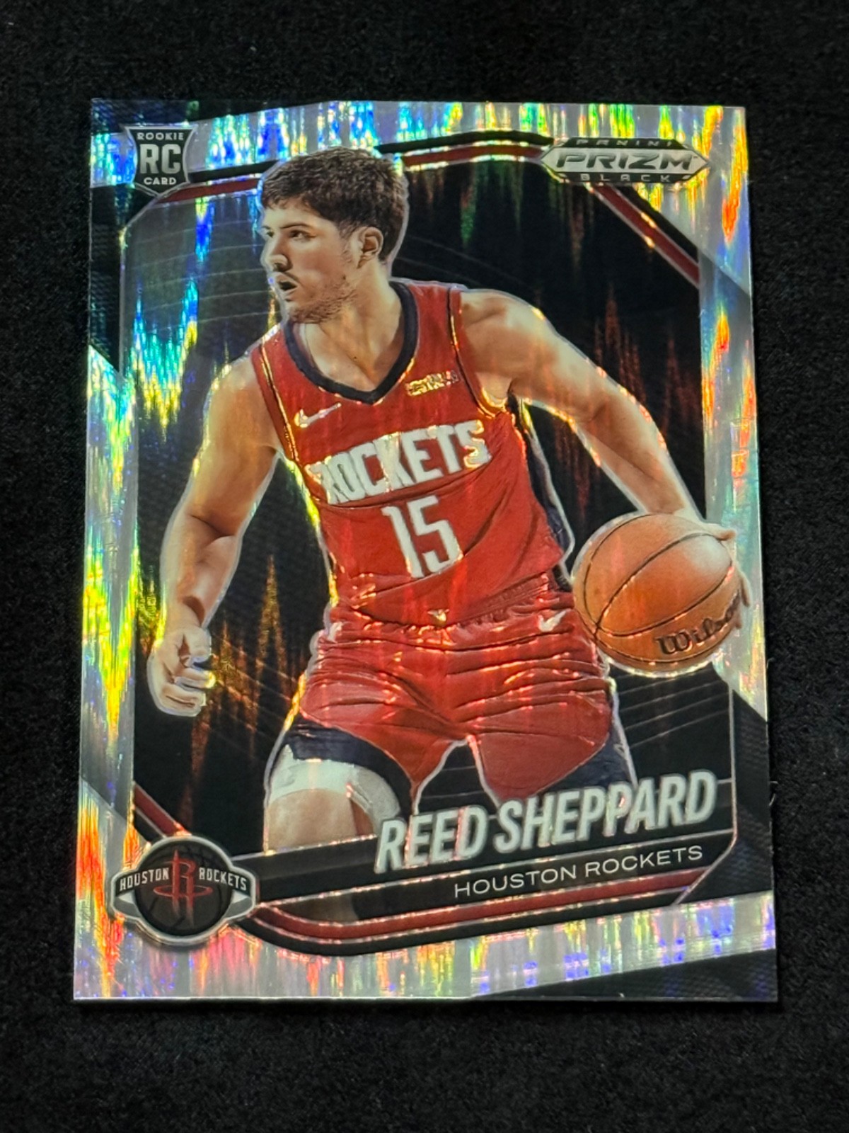 2024-25 PRIZM BLACK REED SHEPPARD SKEWED PRIZM /249 #145 RC