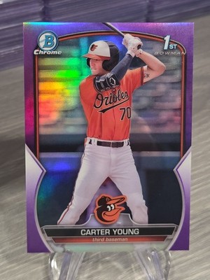 Carter Young 2023 Bowman Chrome Purple Refractor /250 1st Bowman #BCP-183