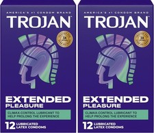 TROJAN EXTENDED PLEASURE Climax Control Extended Pleasure Condoms, 24 Count