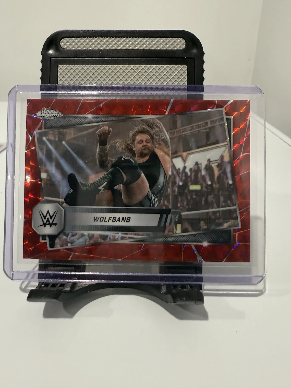 2025 Topps Chrome WWE Red Geometric Refractors Wolfgang #178  /5