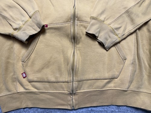 Ecko Unltd Hoodie Mens XL Yellow Brown Full Zip Rhino Logo Patch Streetwear Y2K - Picture 3 of 12