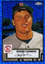 2021 Topps Chrome Roger Clemens Blue Mini Diamond Refractor