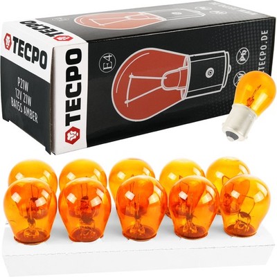 10x TECPO PY21W BLINKERBIRNEN ORANGE 12V 21W BLINKER-LAMPE PARALLEL BA15S LAMPE