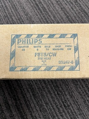 Phillips  Fluorescent Lamps F8T5/CW 8W  Full Box Of 25 !