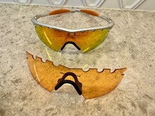 Oakley M Frame Vented Fire Iridium Sunglasses w/ 2 Interchangeable Lenses RARE