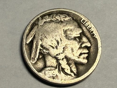 1919-S Indian Head BUFFALO NICKEL. Good, light scratch. #u2