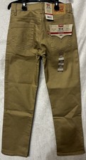 Levi's 514 Straight Leg Cotton Jeans Brown Tan Boys 27x29 Regular Fit NEW