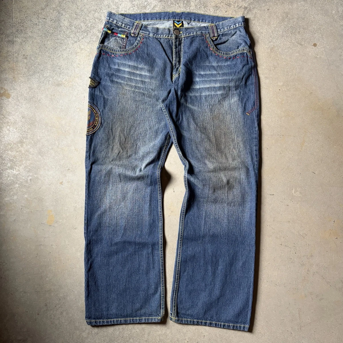 90s SOUTHPOLE ブラックデニム バギーショーツ 極太 ヒップホップ 00s 