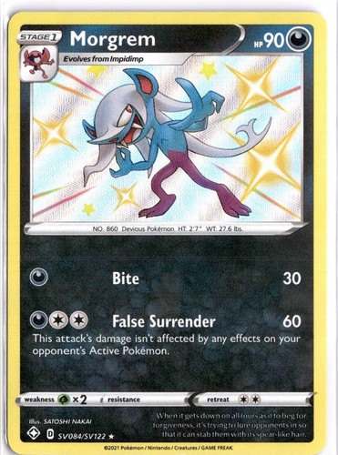 Morgrem Shiny Holo Rare Shining Fates: Shiny Vault SV084/SV122 NM