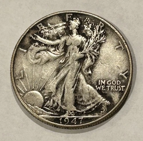 1947 Walking Liberty Half Dollar, 90% Silver, Classic U.S. Coin, Circulated