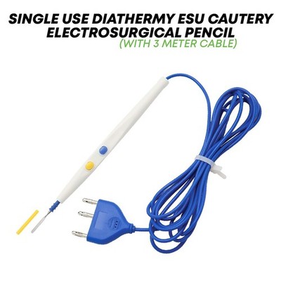 Electrosurgical Pencil with Blade & wire Electrode Diathermy ESU Cautery Pencil