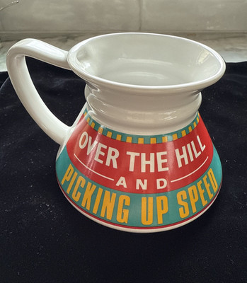 Humor No Spill Coffee Mug   Over The Hill And Picking Up Speed  NEW