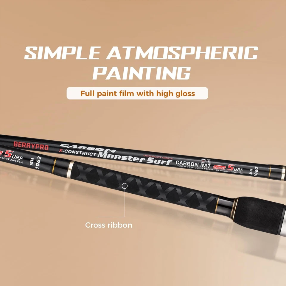 Caña giratoria de surf grafito caña de pescar surf (9 pies/10 pies/12 pies) (9'-2 piezas) Foto 4 de 4