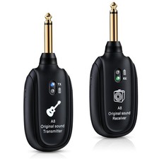 Guitar Bass WIRELESS System Transmitter Receiver Built In Rechargeable Battery