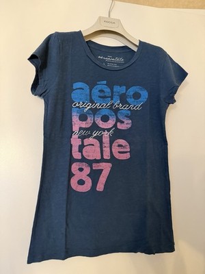 Vintage Aeropostale T-Shirt Blau Gr. L (38/40) Y2K Top Zustand