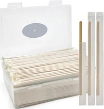 Bamboo Coffee Stirrers Individually Wrapped 200 Count in Storage Box – Coffee St