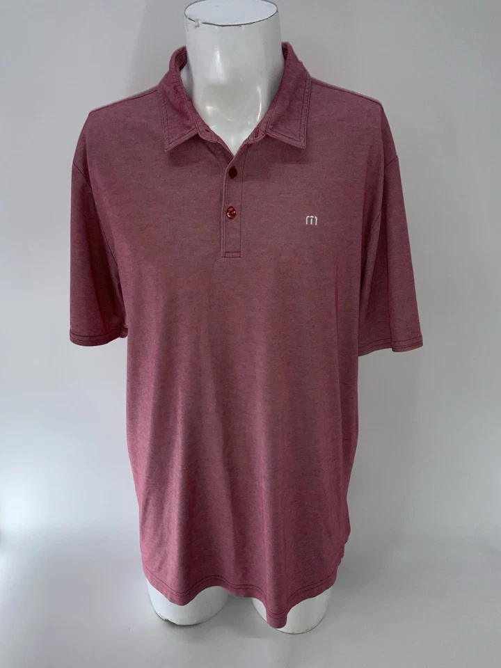 Camisa polo de golf Travis Mathew para hombre 2XL roja Missouri Athletic Club YGI U5-69 Foto 2 de 4