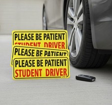 3 Pack Student Driver Car Magnet, Reflective, Black and Red