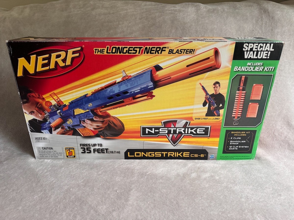 NIB Nerf N-Strike Longstrike CS-6 Dart Blaster with Bonus