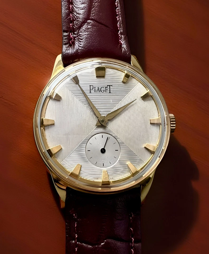 VTG PIAGET TWO TONE DIAL 36,5mm Ø TEXTURED DIAL GOLD PLATED CASE FROM 1940 - Image 4 of 4