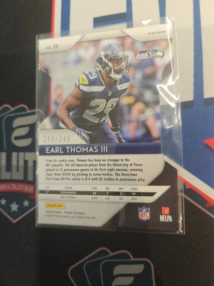 2018 Panini Prizm Prizms Orange #20 Earl Thomas III /249 - Image 2 of 2