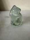 Adorable Light Green Hand Blown Blenko Glass Kitty Cat West Virginia 2023