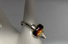 NATURAL Cognac Baltic AMBER 925 STERLING SILVER 1.8 gr RING SZ 6