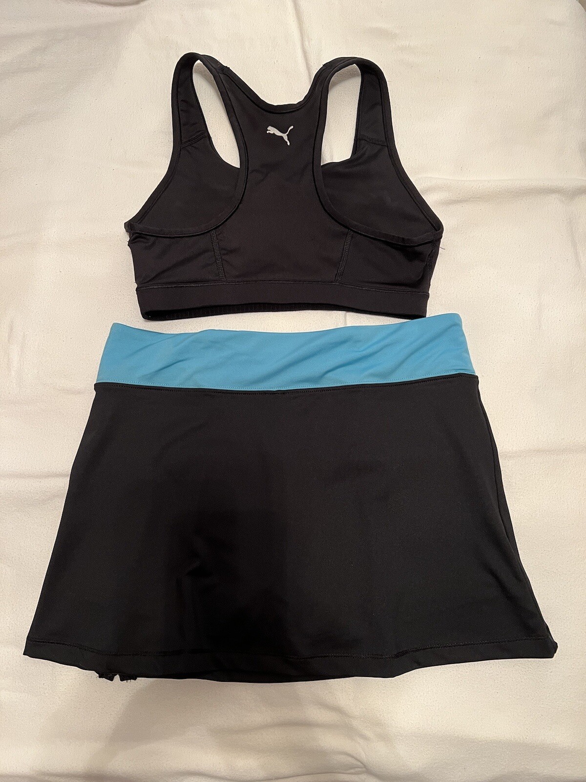 New Women Puma Sports Bra & Tennis Skort Size L/S image 4