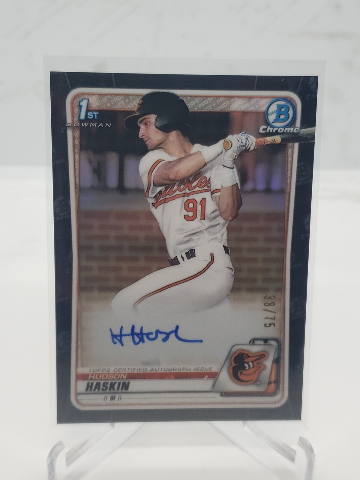 Hudson Haskin 2020 Bowman Draft  Chrome Auto Black Parallel /75 CDA-HH