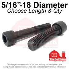 5/16"-18 Allen Socket Head Alloy Cap Screws Bolts Black Oxide COARSE (Pick Size)