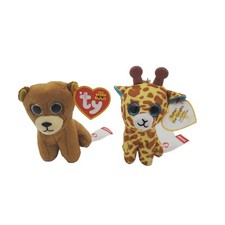 Ty Teenie Beanie Boos Safari Giraffe & Henry the Bear Happy Meal Toy Mcdonalds