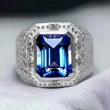 Alexandrite Gemstone With 925 Sterling Silver Grooms Ring For Men's #AL16