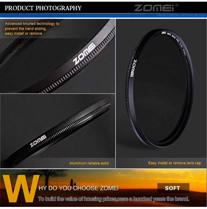 ZOMEI 67mm Slim CIR-PL CPL Circular Polarizing Polarizer filter for Canon - Image 2 of 4