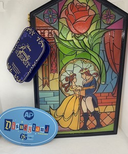 Disney Parks Beauty And The Beast Stained Glass Replica Wall Art Ebay