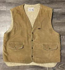 Vintage 1980s Lee Storm Rider Suede Sherpa Vest Size XL Made in USA Leather