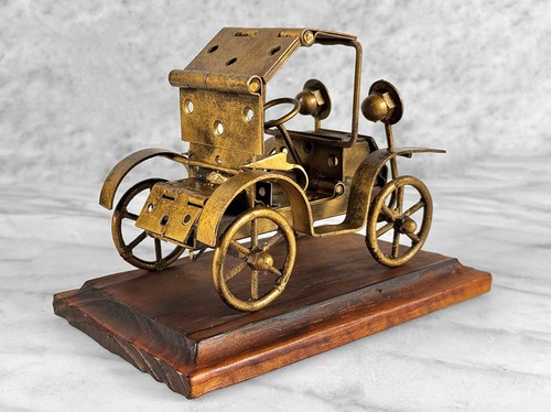 Escultura de coche arte metálico español brutalista steampunk vintage - Imagen 4 de 9